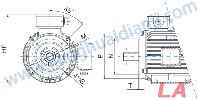 YE2系列高效低壓三相異步電動機(jī)外形及安裝尺寸圖 法蘭尺寸 Flange dimensions - 六安江淮電機(jī)有限公司