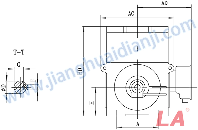 YMPS系列磨煤機(jī)用高壓三相異步電動(dòng)機(jī)安裝尺寸圖(IP54、IP55 10KV) - 六安江淮電機(jī)有限公司