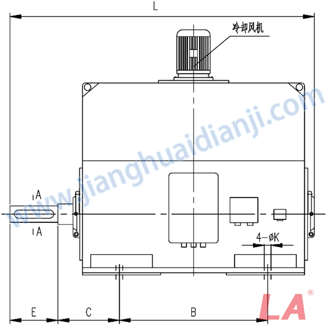 YP系列高壓變頻調(diào)速三相異步電動機安裝尺寸圖(IP54、IP55 6KV) - 六安江淮電機有限公司