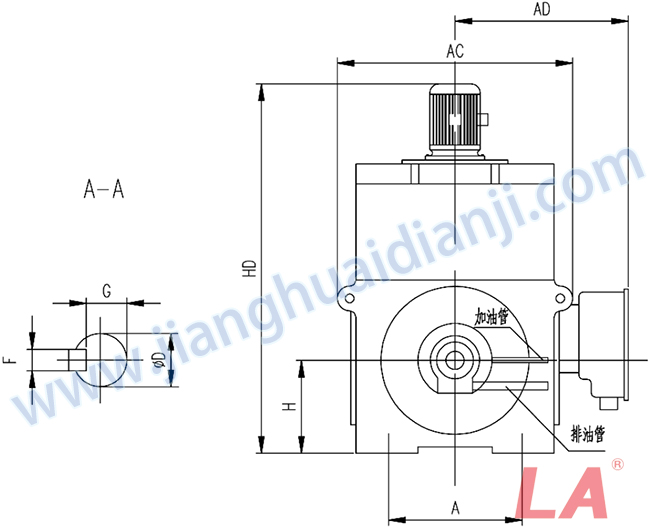 YP系列高壓變頻調(diào)速三相異步電動機安裝尺寸圖(IP54、IP55 6KV) - 六安江淮電機有限公司