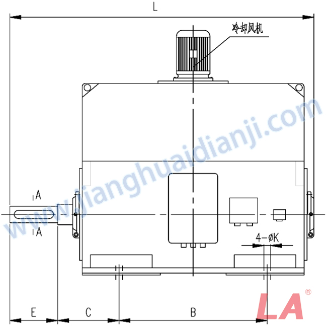 YP系列高壓變頻調(diào)速三相異步電動機安裝尺寸圖(IP54、IP55 10KV) - 六安江淮電機有限公司