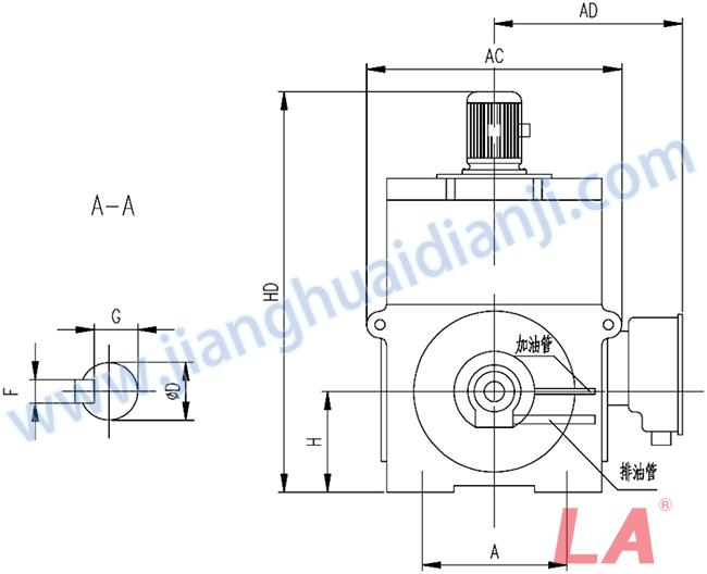 YP系列高壓變頻調(diào)速三相異步電動機安裝尺寸圖(IP54、IP55 10KV) - 六安江淮電機有限公司