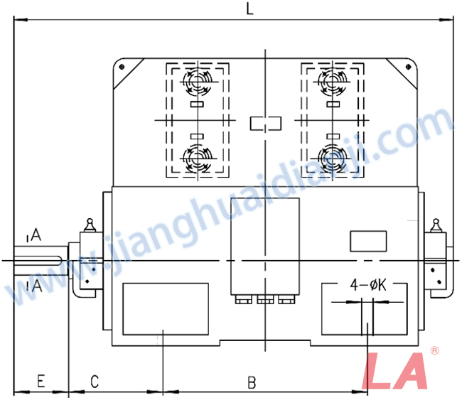 YKS系列大型高壓三相異步電動(dòng)機(jī)外形及安裝尺寸圖(YKS710-1000 IP44、IP54、IP55) - 六安江淮電機(jī)有限公司